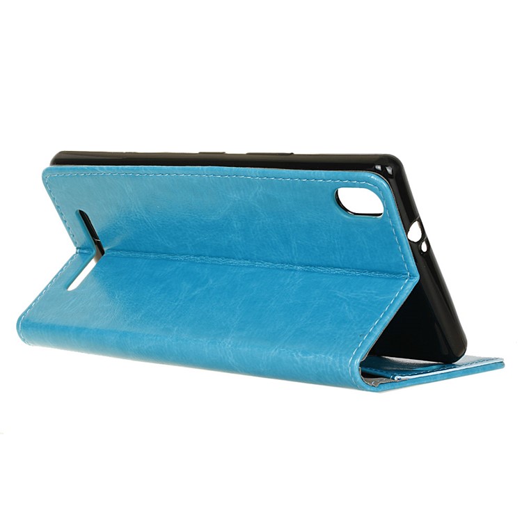 Crazy Horse Magnetic Leather Stand Cover for Acer Liquid X2 - Blue-4