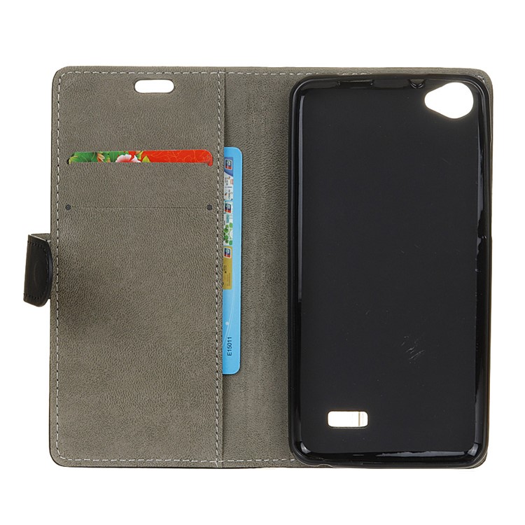 Magnetic PU Leather Stand Wallet Casing for Acer Liquid Z6E - Black-4