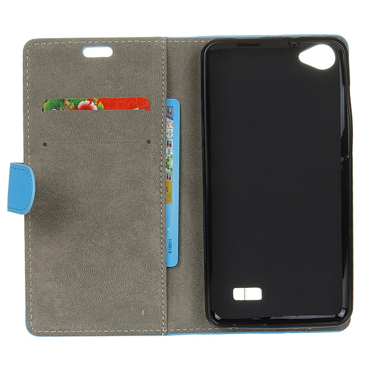 Magnetic PU Leather Stand Wallet Cell Phone Case for Acer Liquid Z6E - Blue-4