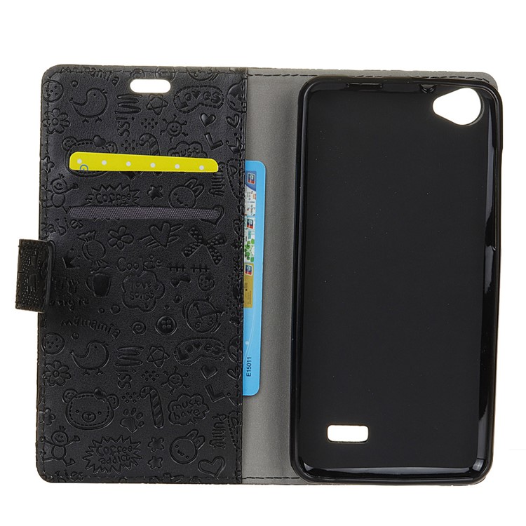 Cartoon Graffiti Wallet Stand Leather Case for Acer Liquid Z6E - Black-4