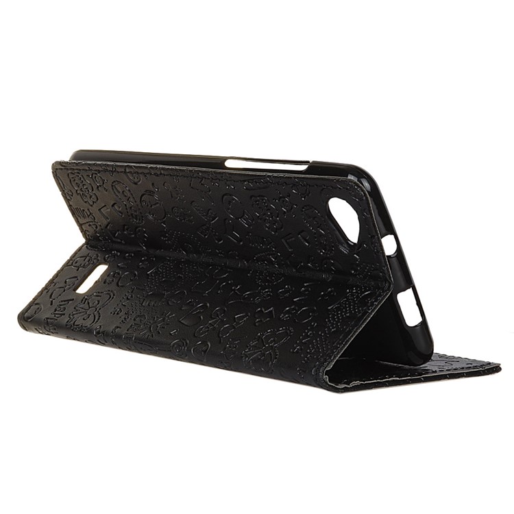Cartoon Graffiti Wallet Stand Leather Case for Acer Liquid Z6E - Black-5