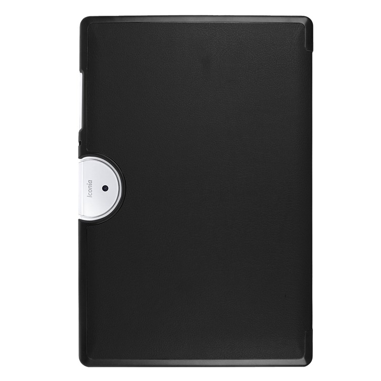 Tri-fold Leather Stand Case Protective Shell for Acer Iconia One 10 B3-A40 - Black-3