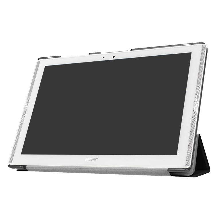 Tri-fold Leather Stand Case Protective Shell for Acer Iconia One 10 B3-A40 - Black-4