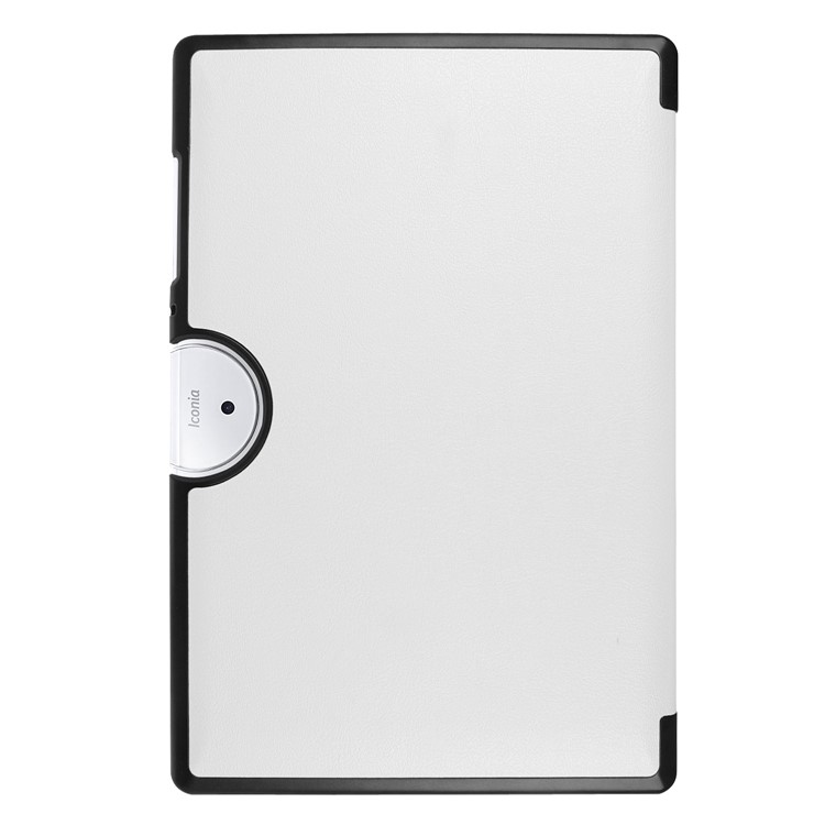 Elegant Tri-fold Leather Stand Casing for Acer Iconia One 10 B3-A40 - White-3