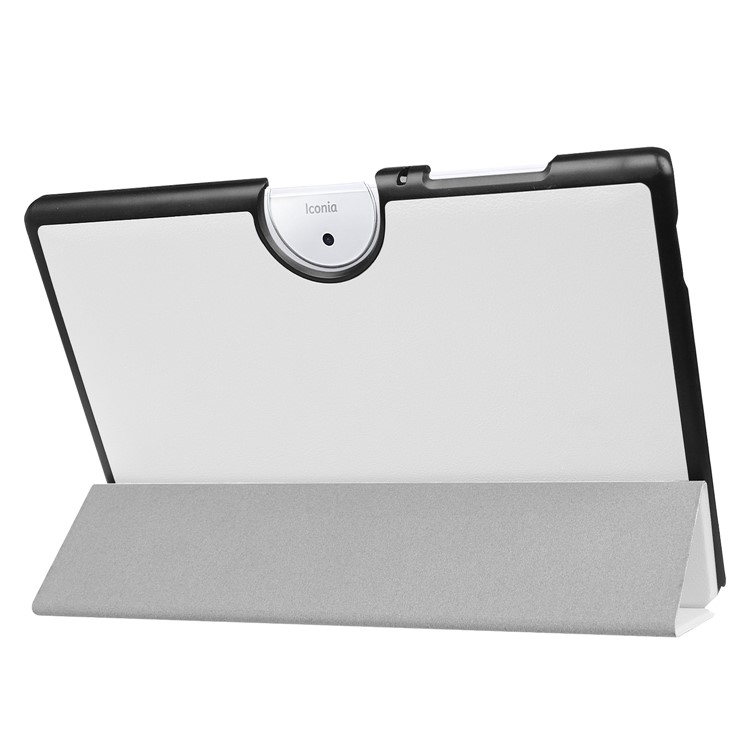 Elegant Tri-fold Leather Stand Casing for Acer Iconia One 10 B3-A40 - White-5