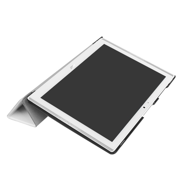 Elegant Tri-fold Leather Stand Casing for Acer Iconia One 10 B3-A40 - White-6