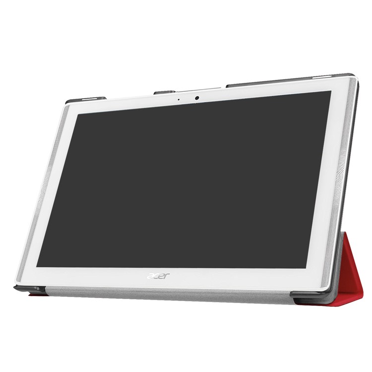 Tri-fold Leather Stand Protector Case for Acer Iconia One 10 B3-A40 - Red-4