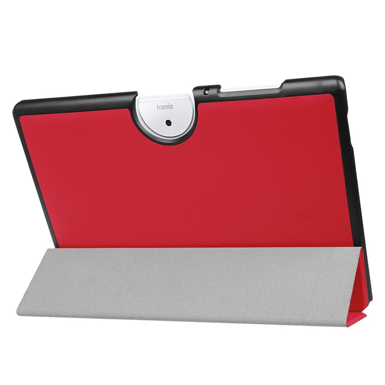 Tri-fold Leather Stand Protector Case for Acer Iconia One 10 B3-A40 - Red-5