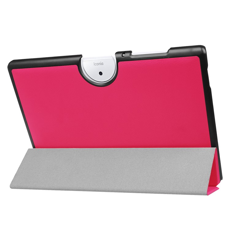 Tri-fold Leather Stand Guard Case for Acer Iconia One 10 B3-A40 - Rose-5