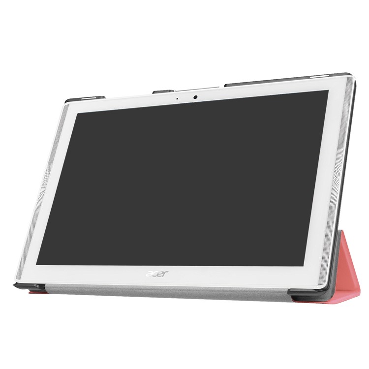 For Acer Iconia One 10 B3-A40 Tri-fold Leather Stand Shell Protector - Pink-4