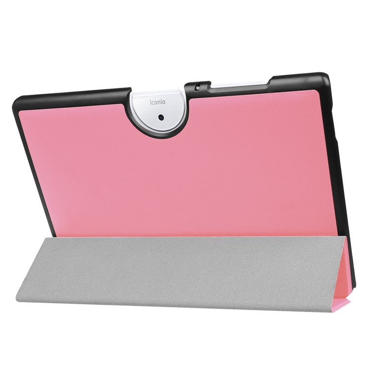For Acer Iconia One 10 B3-A40 Tri-fold Leather Stand Shell Protector - Pink-5
