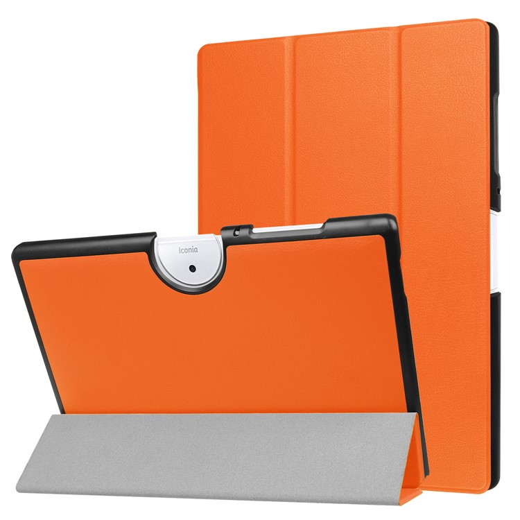 For Acer Iconia One 10 B3-A40 Tri-fold Leather Stand Casing - Orange-1