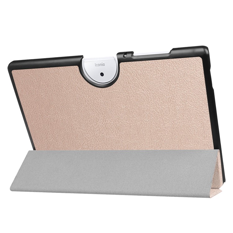 For Acer Iconia One 10 B3-A40 Tri-fold Leather Stand Cover Protector - Rose Gold-5