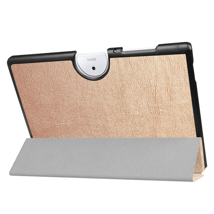 For Acer Iconia One 10 B3-A40 Tri-fold Leather Stand Case - Gold-5