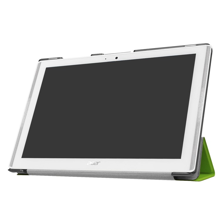 Tri-fold Leather Stand Cover for Acer Iconia One 10 B3-A40 - Green-4