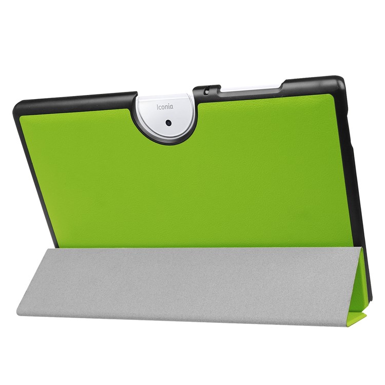 Tri-fold Leather Stand Cover for Acer Iconia One 10 B3-A40 - Green-5