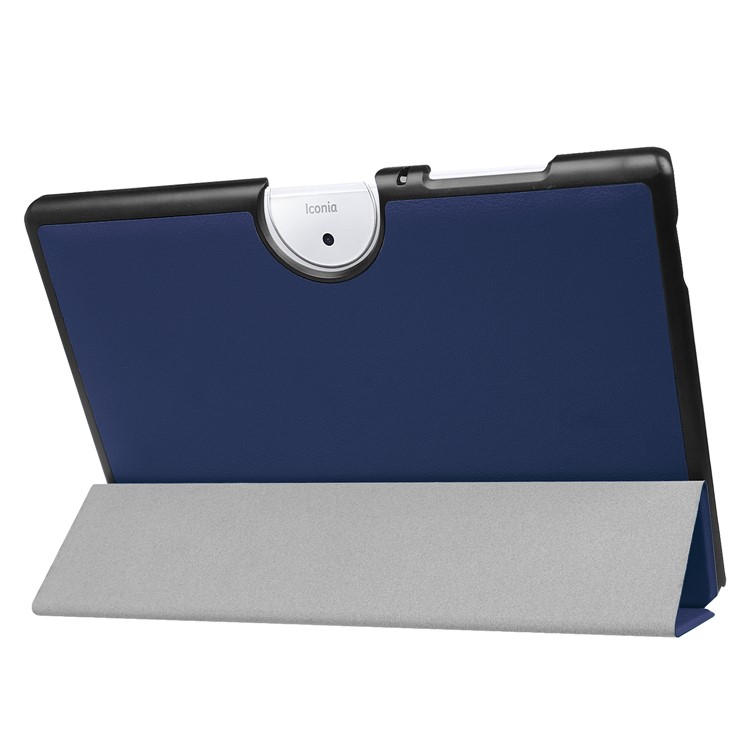 Tri-fold Leather Stand Casing for Acer Iconia One 10 B3-A40 - Dark Blue-5
