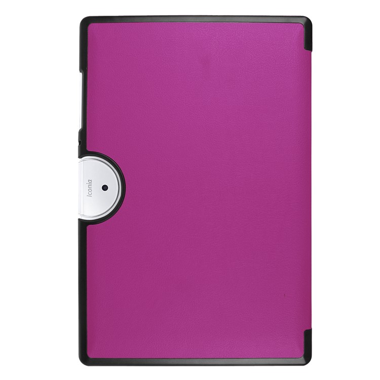 Tri-fold Leather Stand Case Protector for Acer Iconia One 10 B3-A40 - Purple-3
