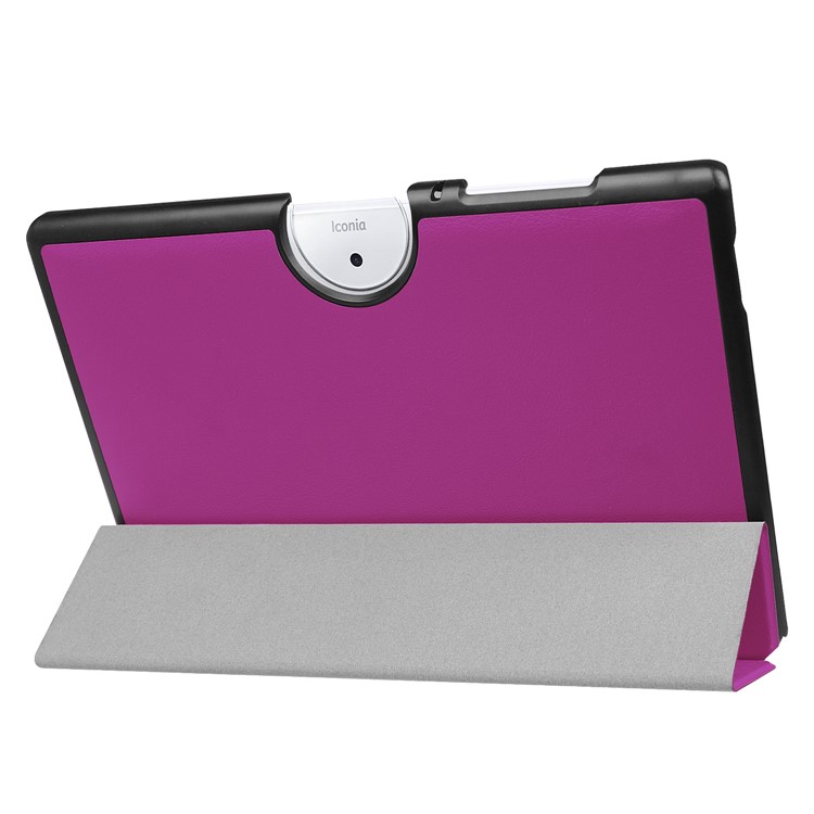 Tri-fold Leather Stand Case Protector for Acer Iconia One 10 B3-A40 - Purple-5