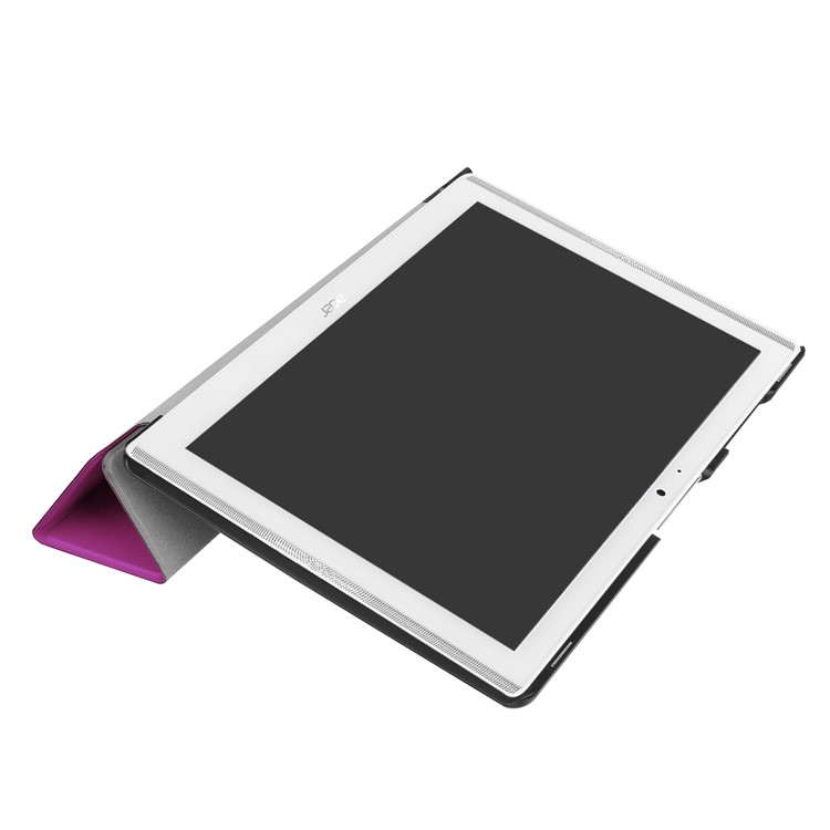 Tri-fold Leather Stand Case Protector for Acer Iconia One 10 B3-A40 - Purple-6