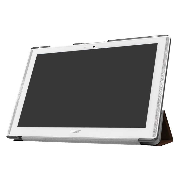 Tri-fold Leather Stand Protective Case for Acer Iconia One 10 B3-A40 - Brown-4