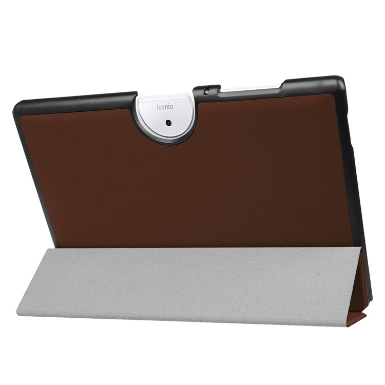 Tri-fold Leather Stand Protective Case for Acer Iconia One 10 B3-A40 - Brown-5