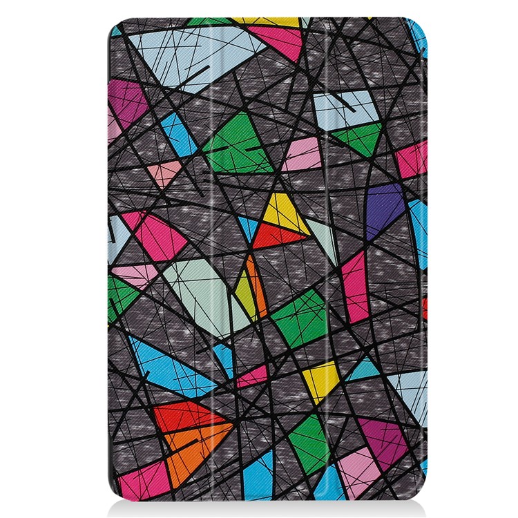 Tri-fold Stand Leather Patterned Case for Acer Iconia One 10 B3-A40 - Geometric Pattern and Lines-2