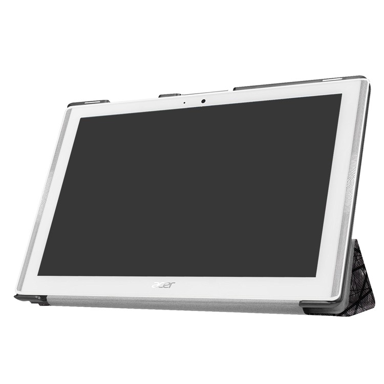 Tri-fold Stand Leather Patterned Case for Acer Iconia One 10 B3-A40 - Geometric Pattern and Lines-4