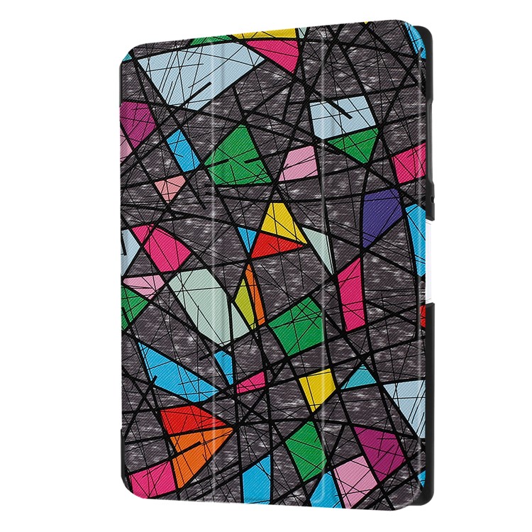 Tri-fold Stand Leather Patterned Case for Acer Iconia One 10 B3-A40 - Geometric Pattern and Lines-7