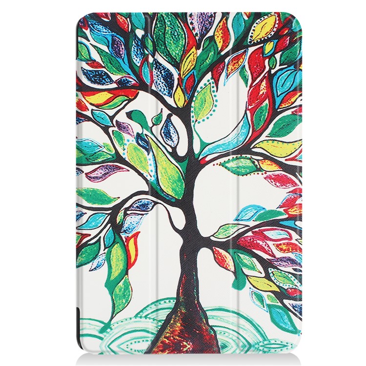 Tri-fold Stand Leather Patterned Casing for Acer Iconia One 10 B3-A40 - Colored Tree Painting-2