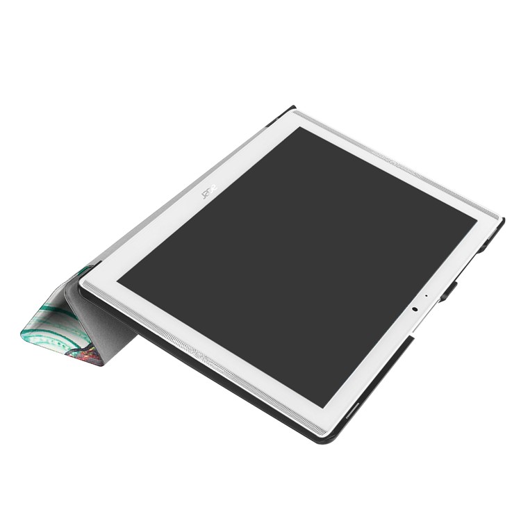 Tri-fold Stand Leather Patterned Casing for Acer Iconia One 10 B3-A40 - Colored Tree Painting-6