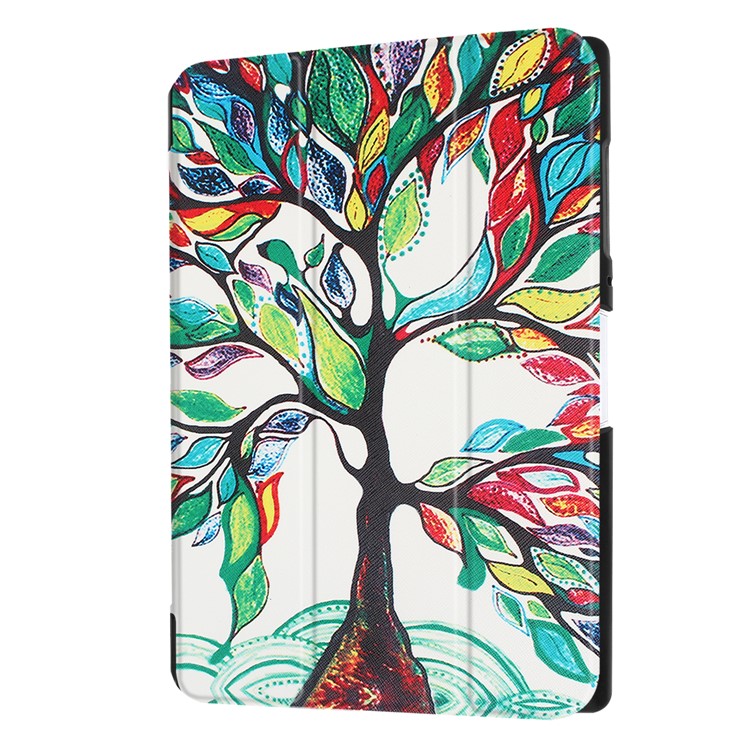 Tri-fold Stand Leather Patterned Casing for Acer Iconia One 10 B3-A40 - Colored Tree Painting-7