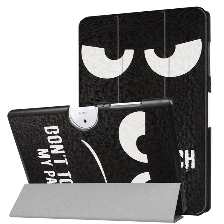 Tri-fold Stand Leather Patterned Cover for Acer Iconia One 10 B3-A40 - Do Not Touch My Pad-1