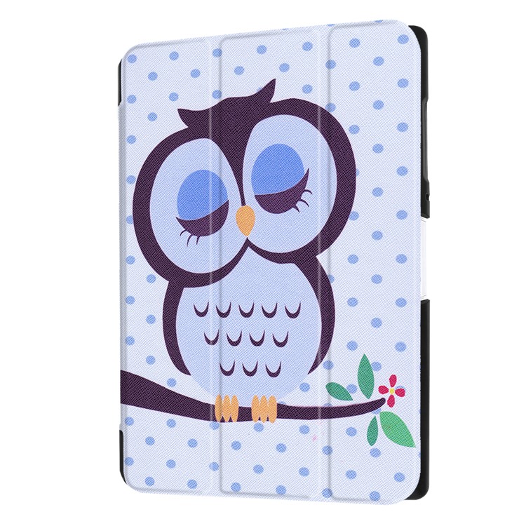 Tri-fold Stand Leather Patterned Shell for Acer Iconia One 10 B3-A40 - Owl Napping on Branch-7