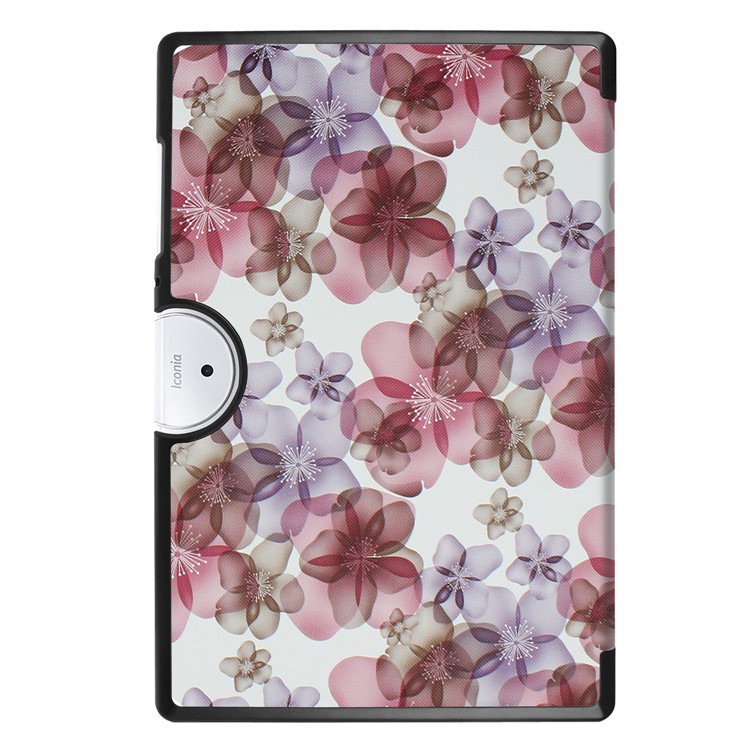 PU Leather Tri-fold Flip Stand Patterned Case for Acer Iconia One 10 B3-A40 - Beautiful Flowers-3