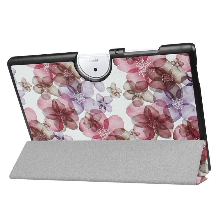 PU Leather Tri-fold Flip Stand Patterned Case for Acer Iconia One 10 B3-A40 - Beautiful Flowers-5