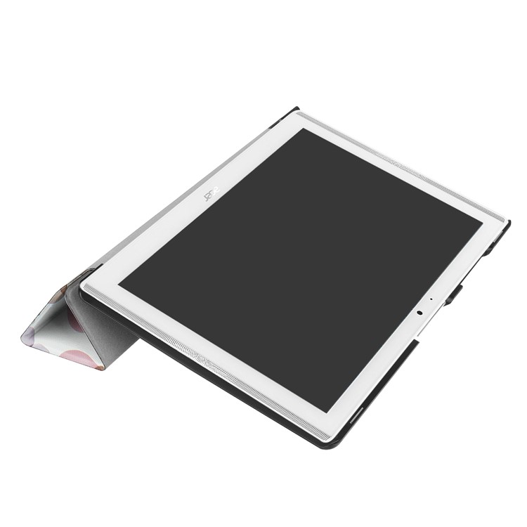 PU Leather Tri-fold Flip Stand Patterned Case for Acer Iconia One 10 B3-A40 - Beautiful Flowers-6