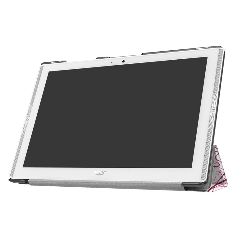 PU Leather Tri-fold Flip Stand Patterned Casing for Acer Iconia One 10 B3-A40 - Flowered Girl with Wings-4