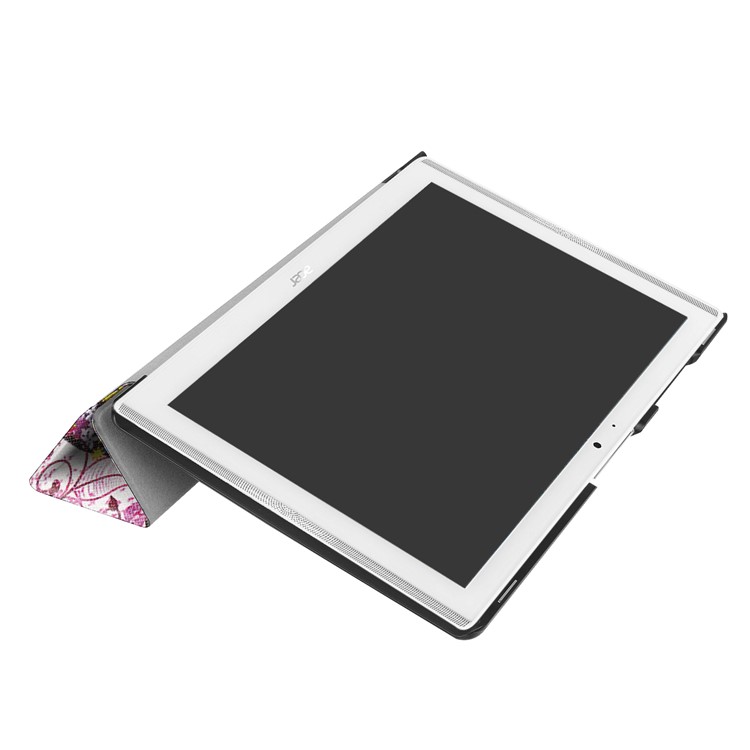 PU Leather Tri-fold Flip Stand Patterned Casing for Acer Iconia One 10 B3-A40 - Flowered Girl with Wings-6