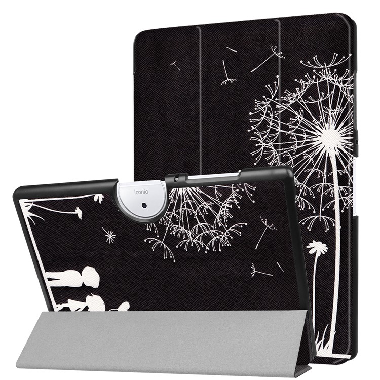 For Acer Iconia One 10 B3-A40 Tri-fold Stand Leather Patterned Tablet Shell - Dandelion-1