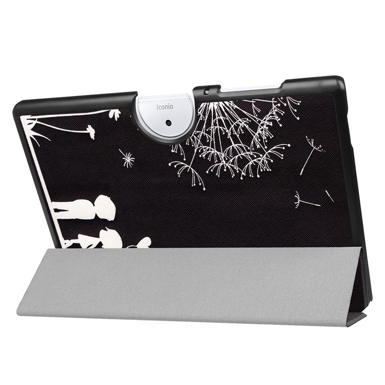 For Acer Iconia One 10 B3-A40 Tri-fold Stand Leather Patterned Tablet Shell - Dandelion-5