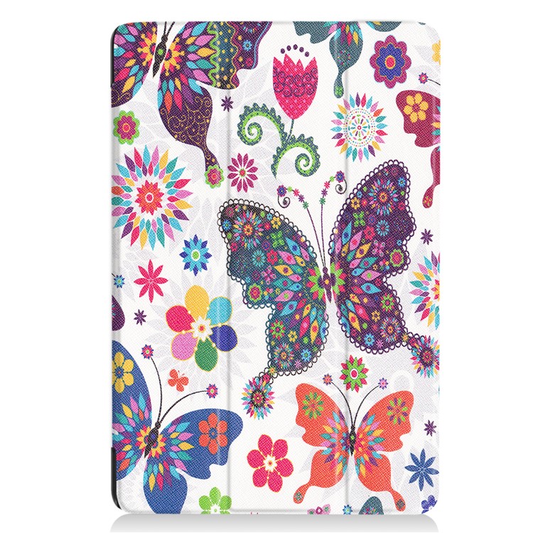 For Acer Iconia One 10 B3-A40 Tri-fold Stand Leather Patterned Cover - Colorful Butterfly-2