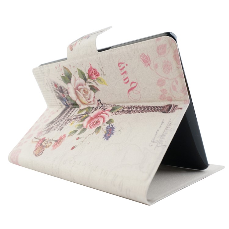 Duftender Kartenschlitz Smart Ledertasche Für Amazon Kindle Paperwhite 2 Mit Ständer - Blume Und Eiffelturm-4