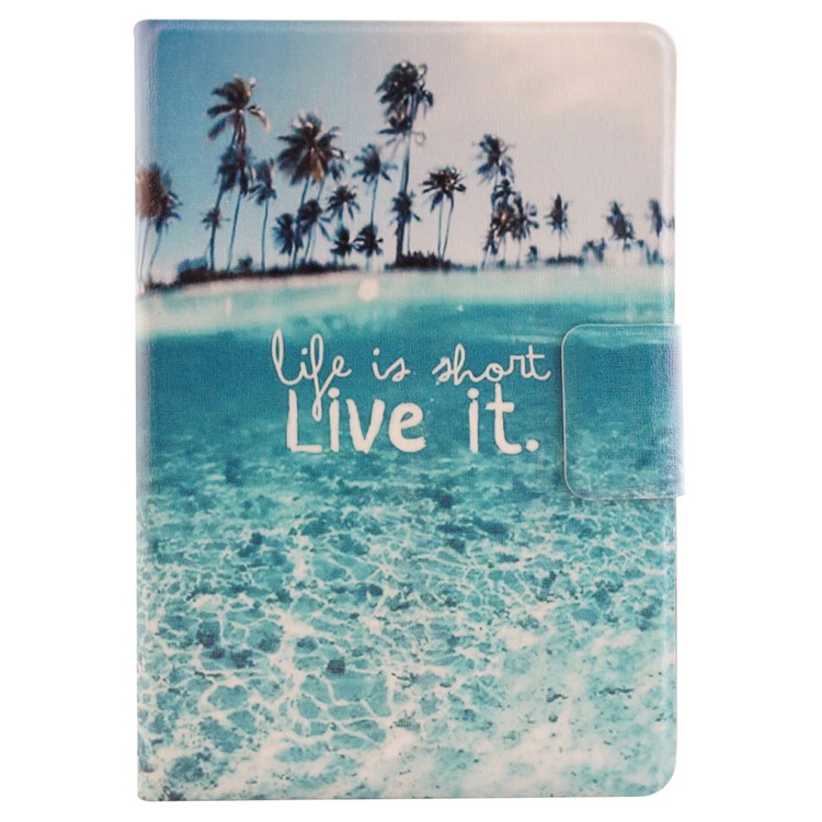 Fragrant Card Holder Smart Leather Case for Amazon Kindle Paperwhite 2 - Seaside and Quote-2
