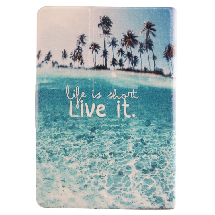 Fragrant Card Holder Smart Leather Case for Amazon Kindle Paperwhite 2 - Seaside and Quote-3