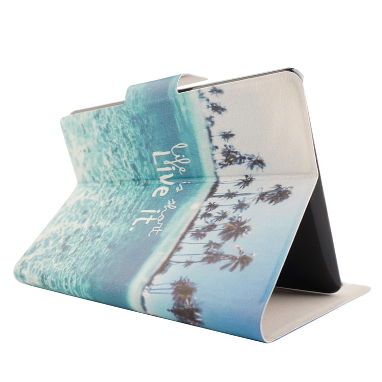 Fragrant Card Holder Smart Leather Case for Amazon Kindle Paperwhite 2 - Seaside and Quote-4