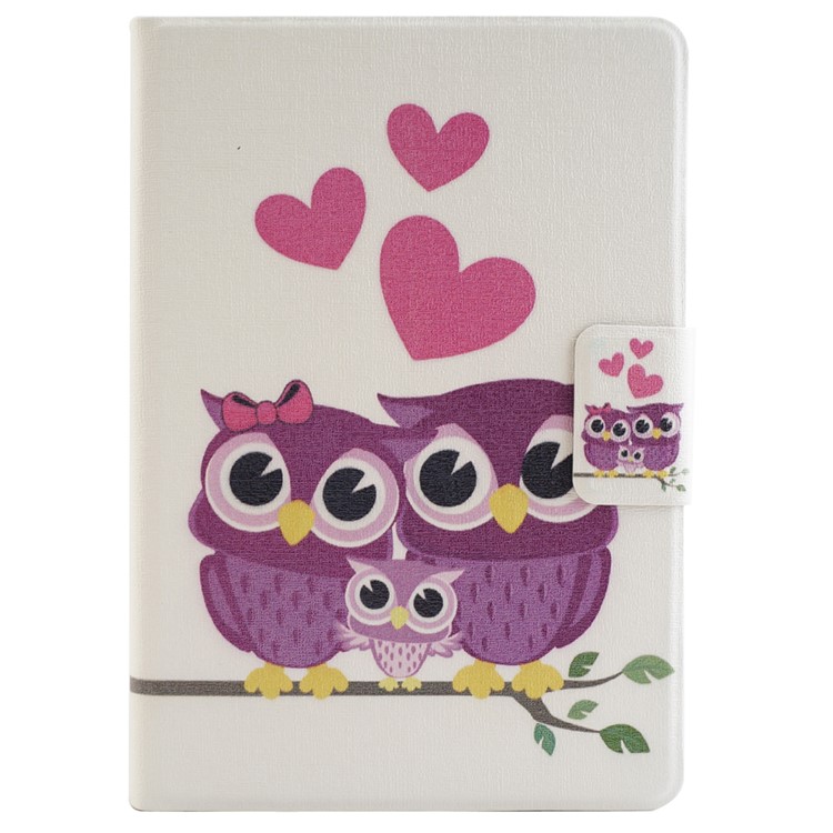 Fragrant Card Slot Smart Leather Case for Amazon Kindle Paperwhite 2 - Sweet Owl Family-2