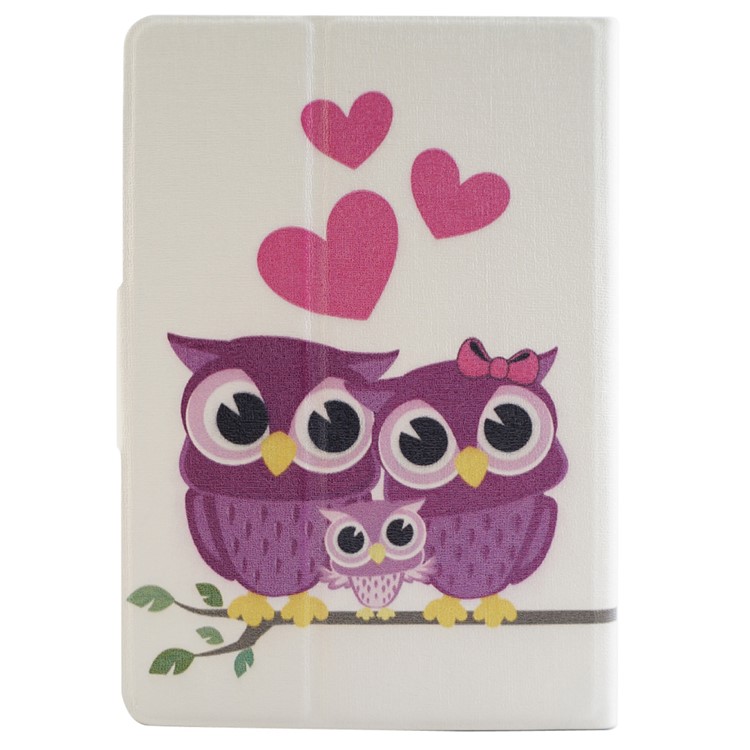 Fragrant Card Slot Smart Leather Case for Amazon Kindle Paperwhite 2 - Sweet Owl Family-3