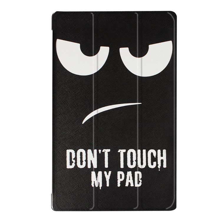 Pattern Printing Leather Tri-fold Stand Tablet Shell for Amazon Fire HD 10 (2017) - Do Not Touch My Pad-2