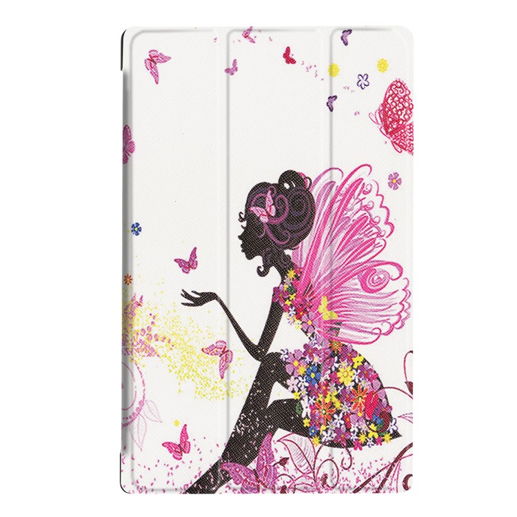 Pattern Printing Leather Tri-fold Stand Cover for Amazon Fire HD 10 (2017) - Pretty Fairy-2